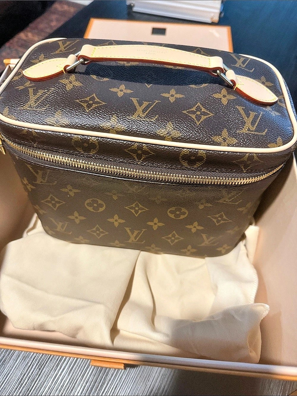 Louis Vuitton Nice BB Monogram Cosmetic Case Brown & Gold